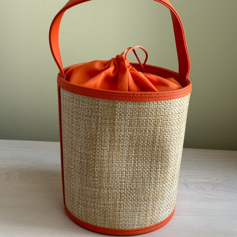 Sale! New Neiman Marcus Orange Straw Like Bag